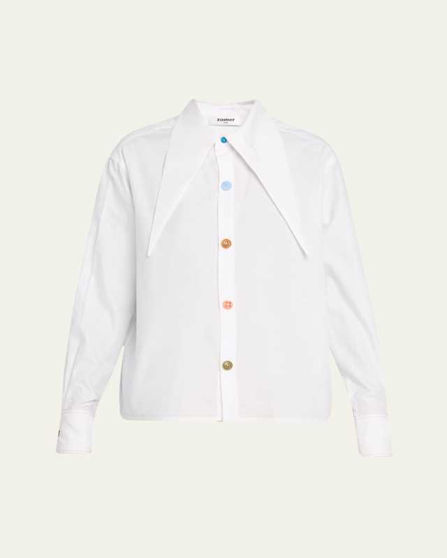 Lisa Tie-Scarf Poplin Shirt
